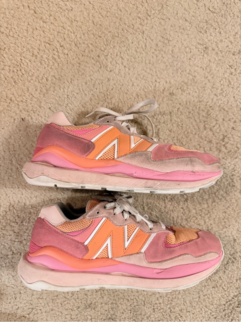 New Balance Pink and Orange Women's Fashion Sneakers